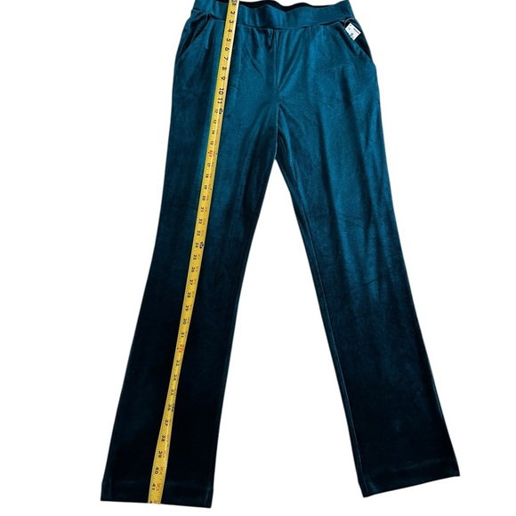Rachel Roy Velvet Pull On Dark Green Teal Turquoise Pants Size M NWT - Picture 10 of 17